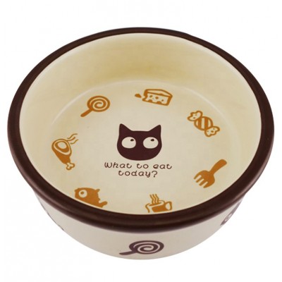 Pet Cute round pet food bowl Cat head shape cat ceramic bowl